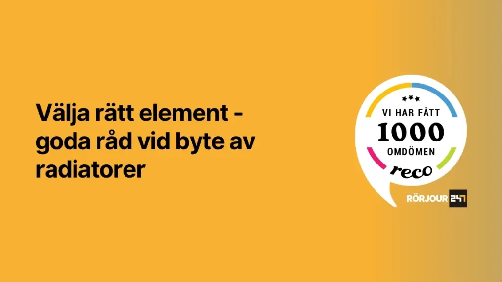 Valja ratt element goda rad vid byte av radiatorer