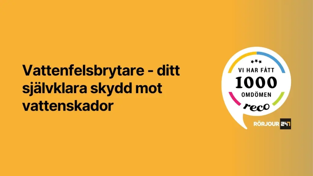 Vattenfelsbrytare ditt sjalvklara skydd mot vattenskador
