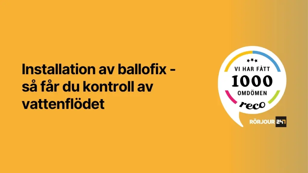 Installation av ballofix sa far du kontroll av vattenflodet