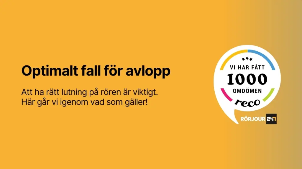 Optimalt fall for avlopp