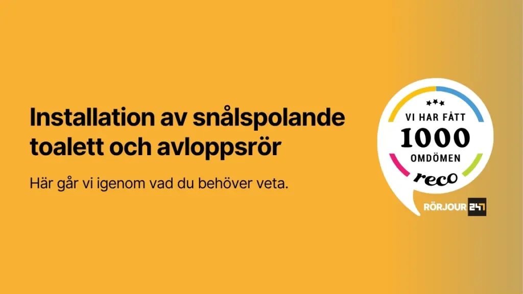 Installation av snalspolande toalett och avloppsror
