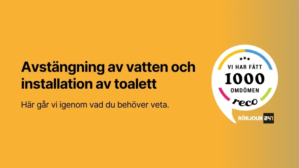 Avstangning av vatten och installation av toalett