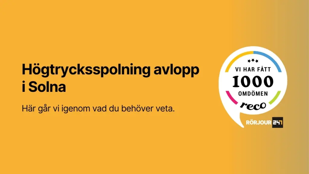Hogtrycksspolning i avlopp i Solna