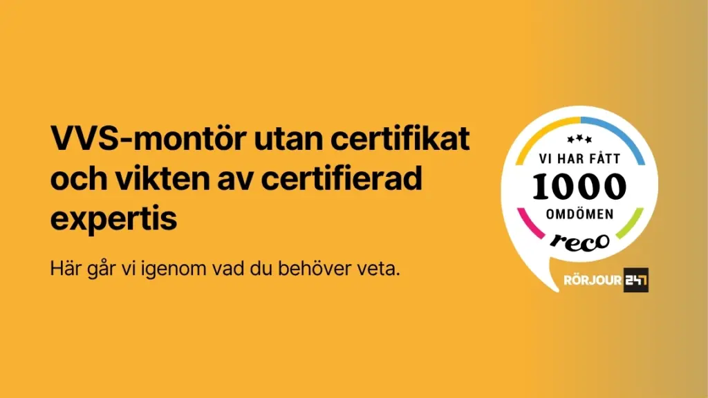 VVS montor utan certifikat och vikten av certifierad expertis
