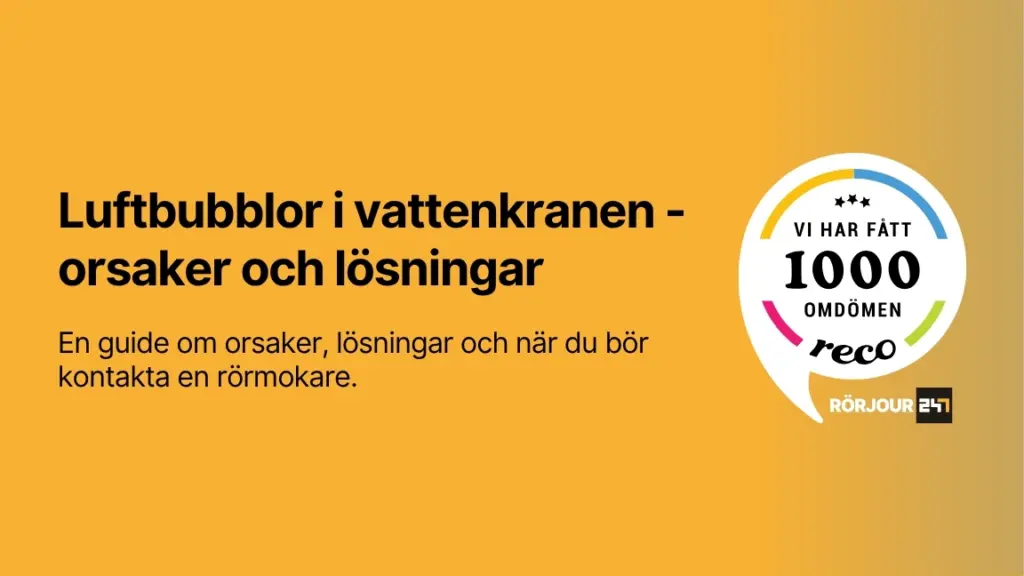 Luftbubblor i vattenkranen orsaker och losningar