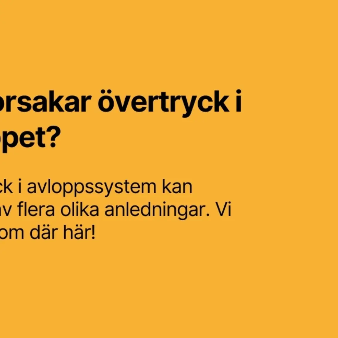 Overtryck i avloppen