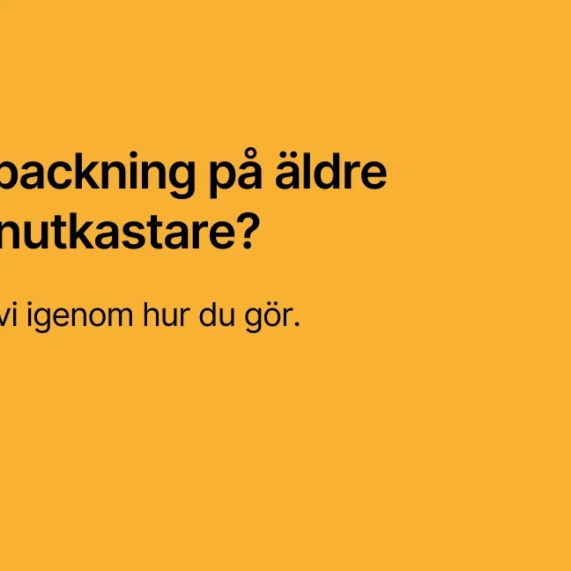 Byta packning pa aldre vattenutkastare