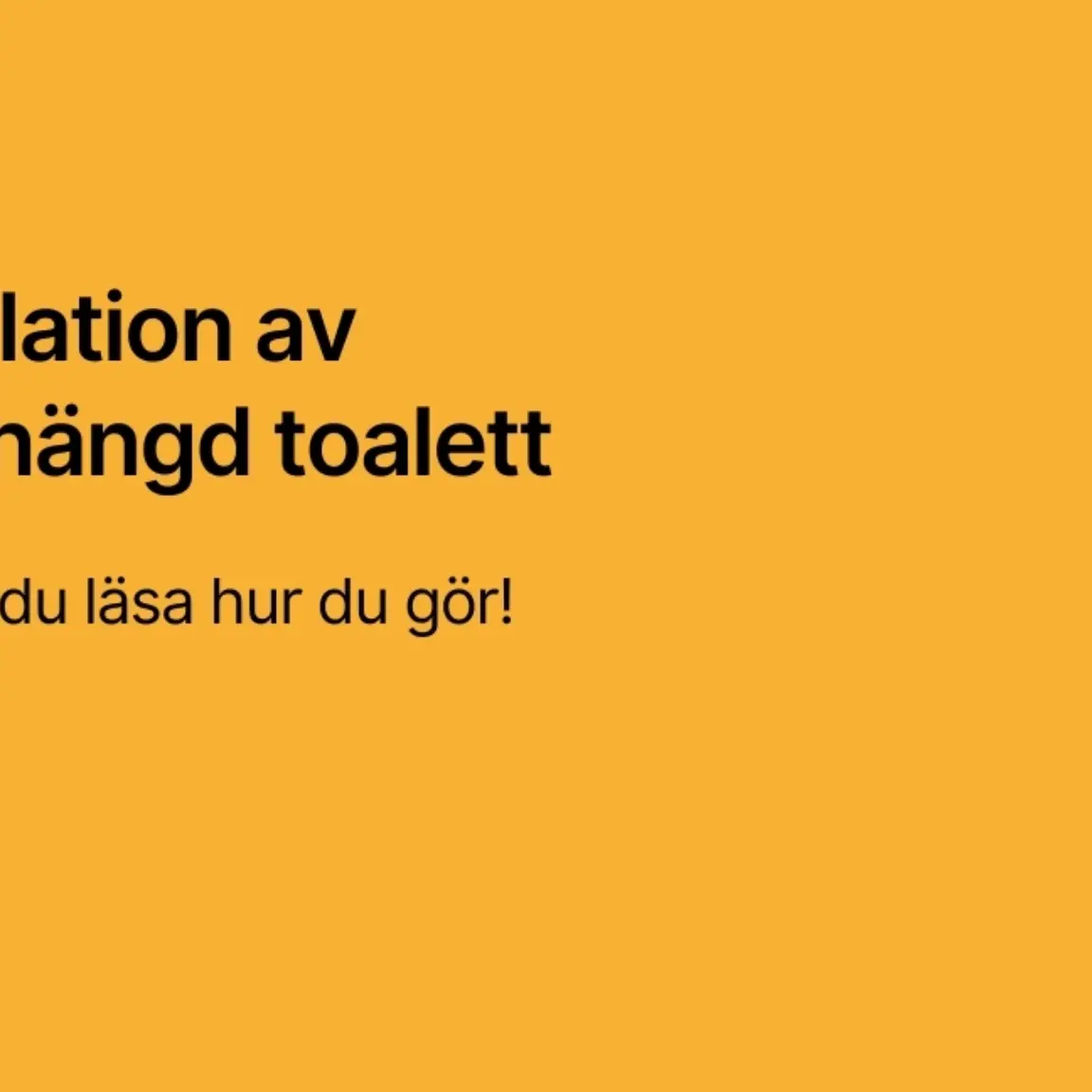 Installation av vagghangd toalett