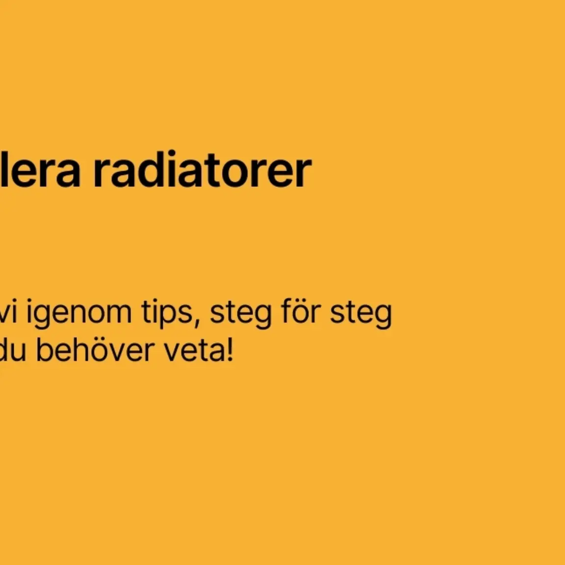 Installera radiatorer