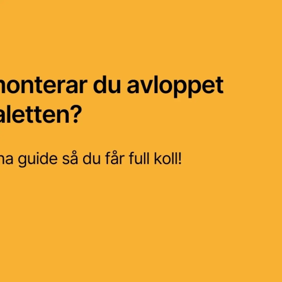 Montera toalettstol avloppet enkelt