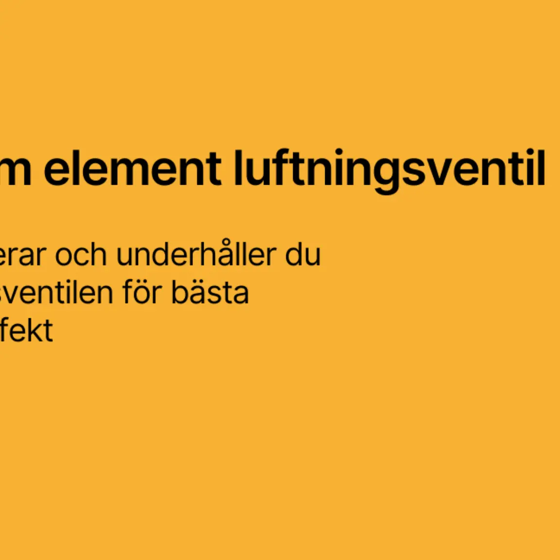 Element luftningsventil