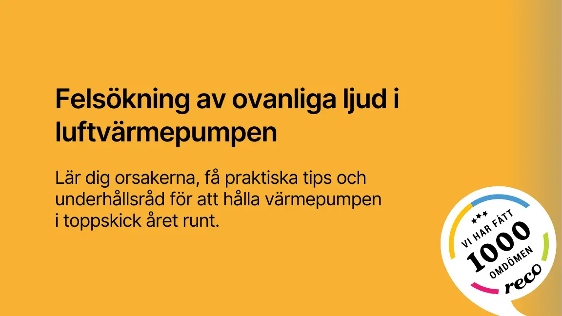 Felsokning av ovanliga ljud i luftvarmepumpen 1