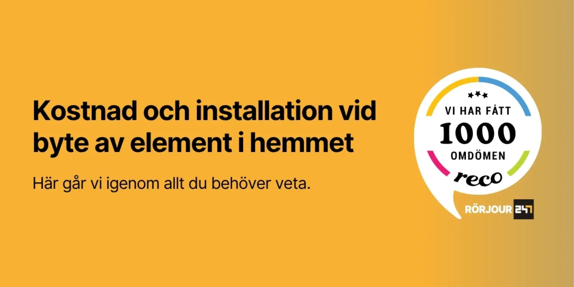 Kostnad och installation vid byte av element i hemmet