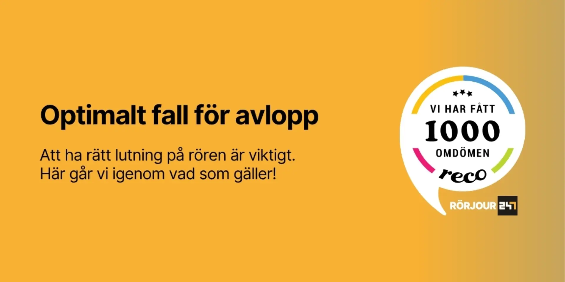 Optimalt fall for avlopp