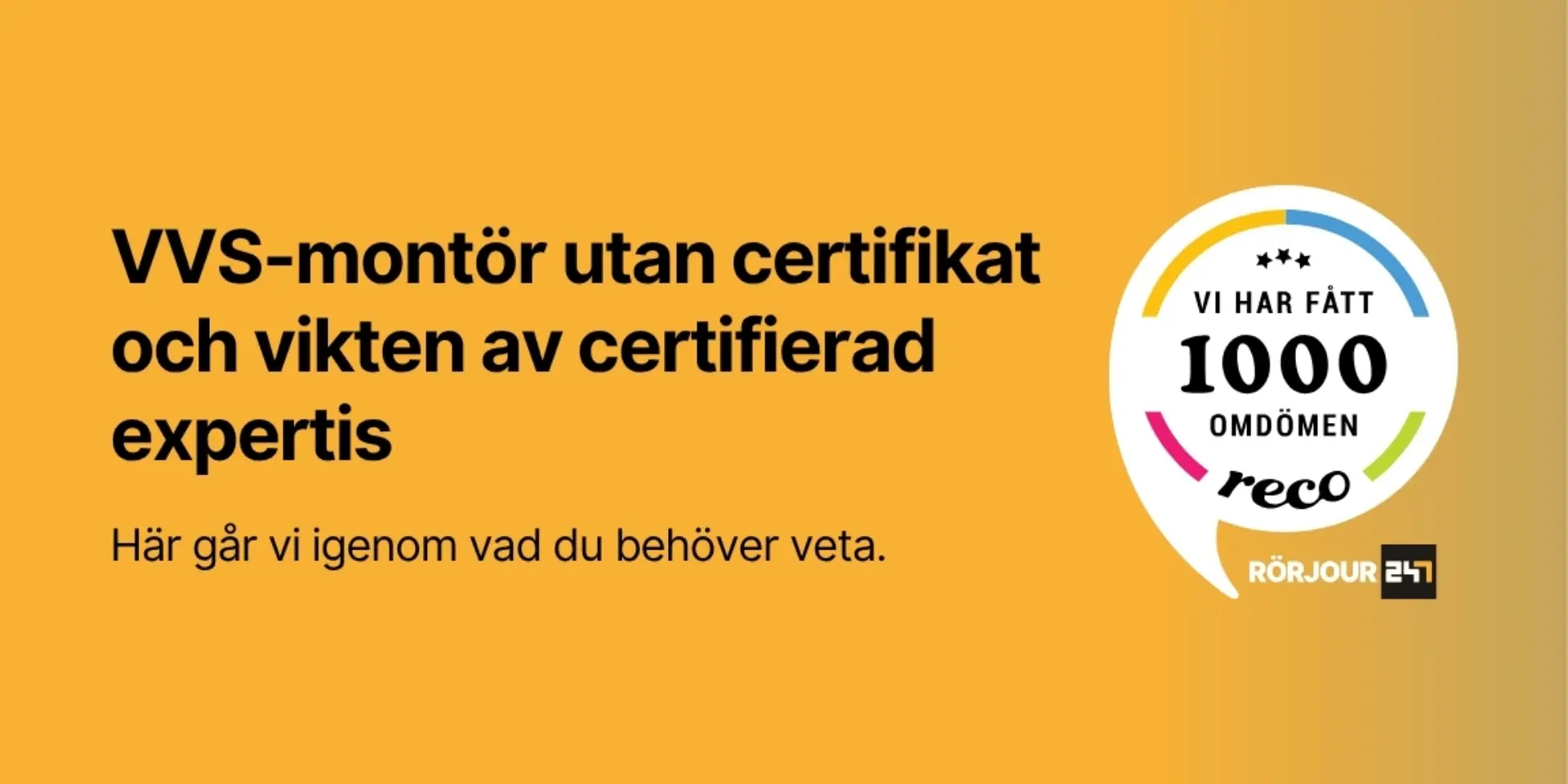 VVS montor utan certifikat och vikten av certifierad expertis