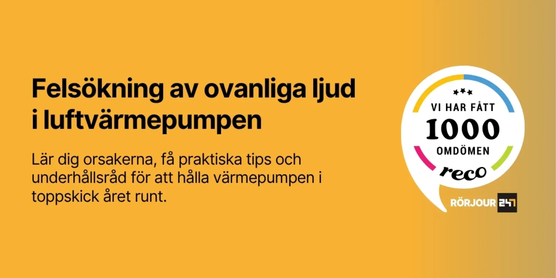 Felsokning av ovanliga ljud i luftvarmepumpen