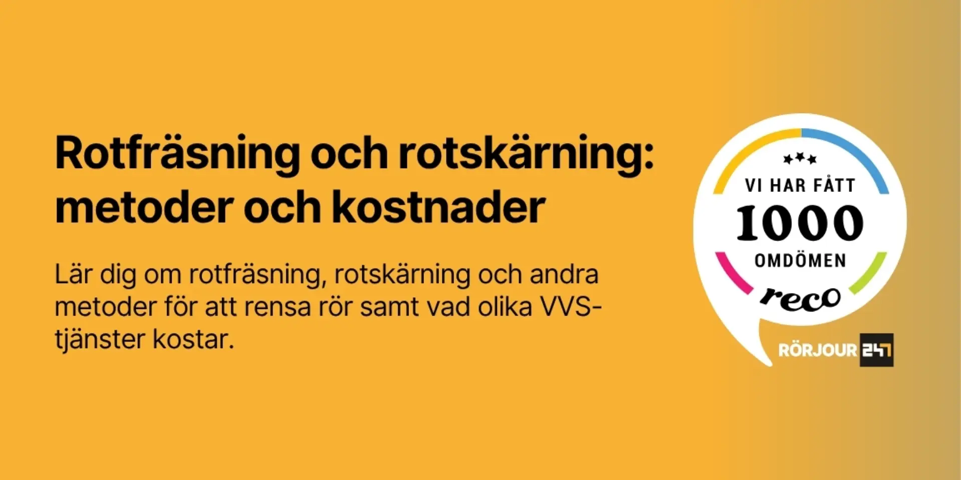 Rotfrasning och rotskarning metoder och kostnader